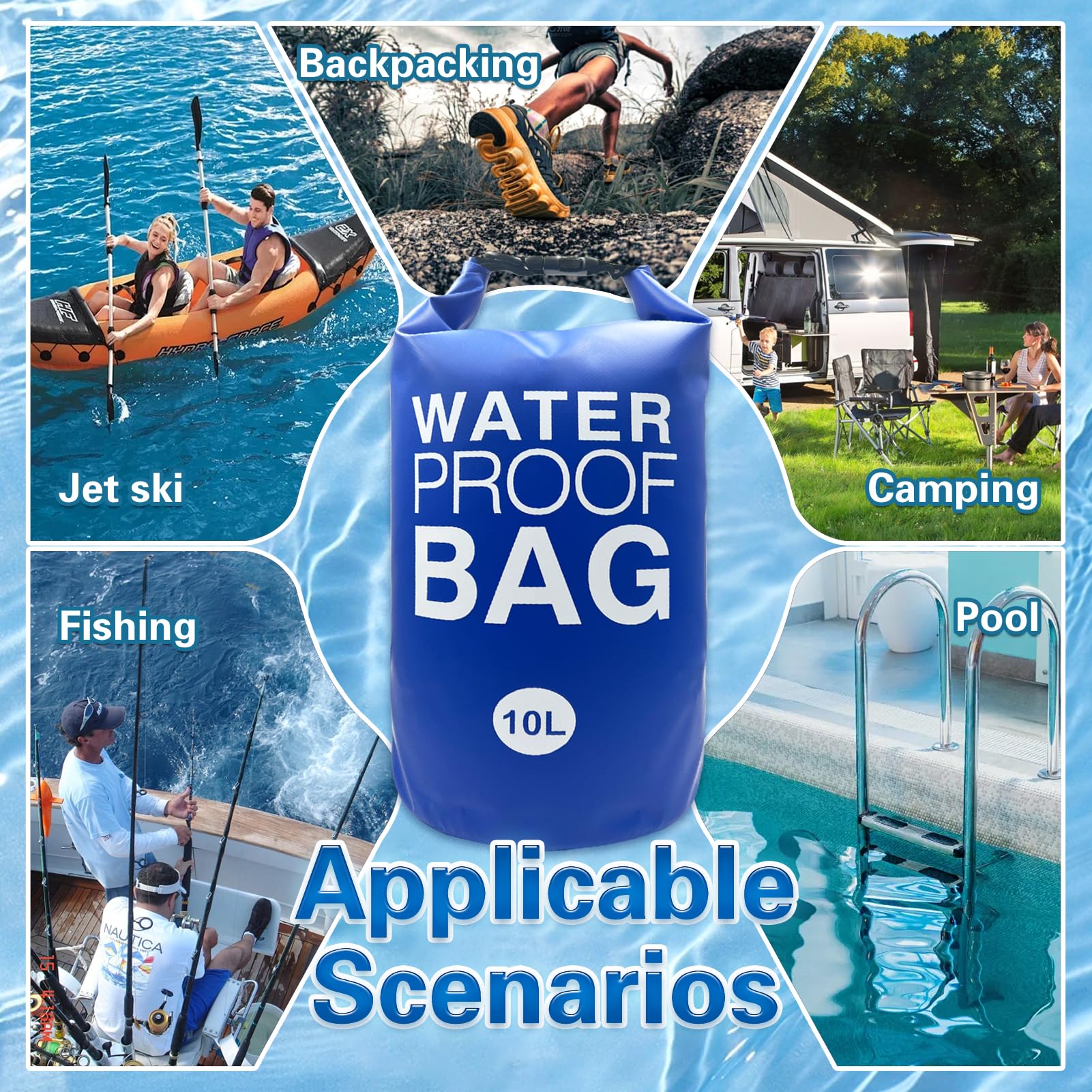 KEOHOLI Universelle Pool-Stufengewichte, 500D PVC, 10 l, wasserdichte Beutel für Schwimmbadleiter, Gewichte für oberirdische Pools, Sandsäcke, Pooltreppengewichte für Poolstufen, einfach und schnell