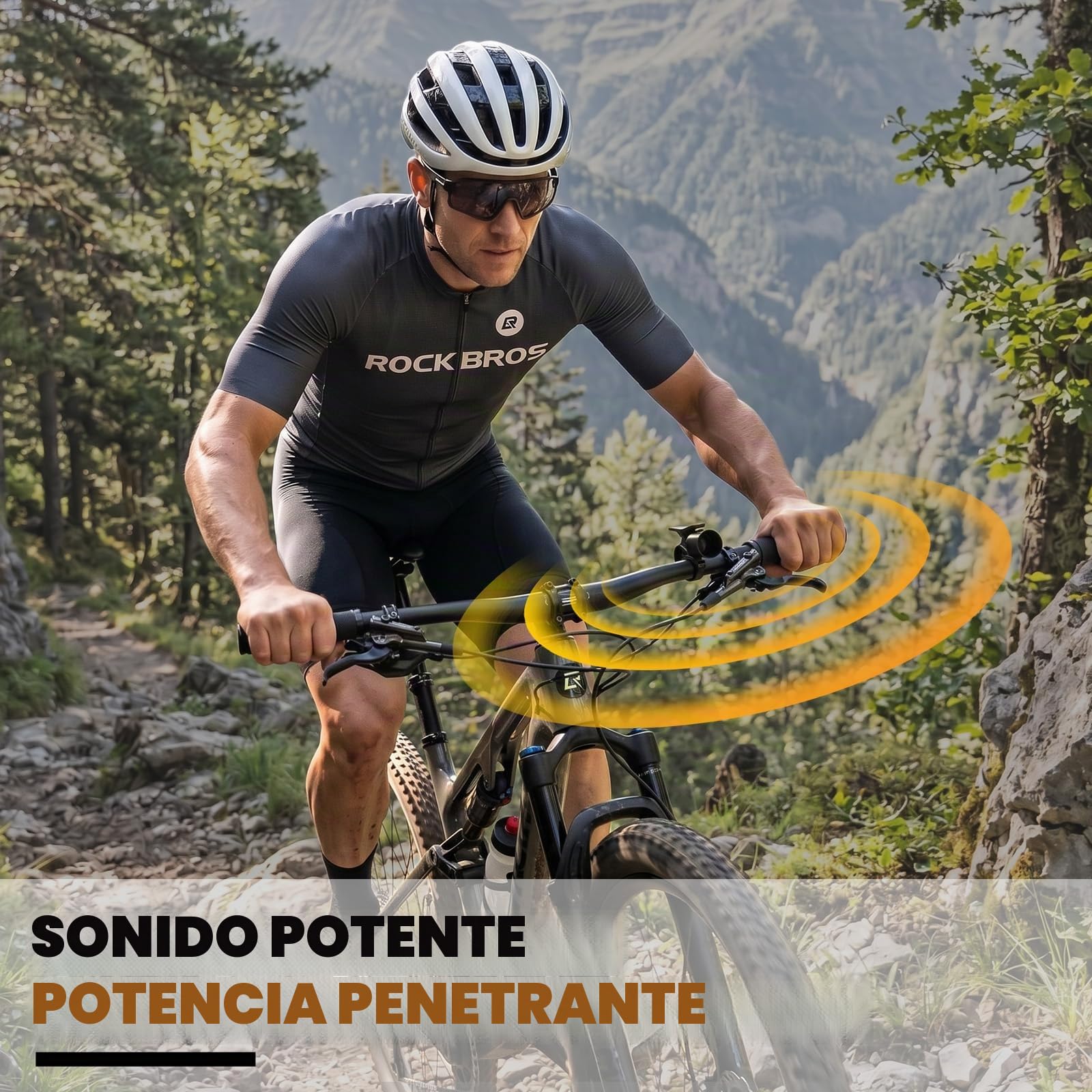 ROCKBROS Timbre de Bicicleta, Timbre Metálico Vintage para Bicicleta Montaña y Carretera, Bocina de Patinete Bicicleta para Manillar de 22 a 31,8 mm