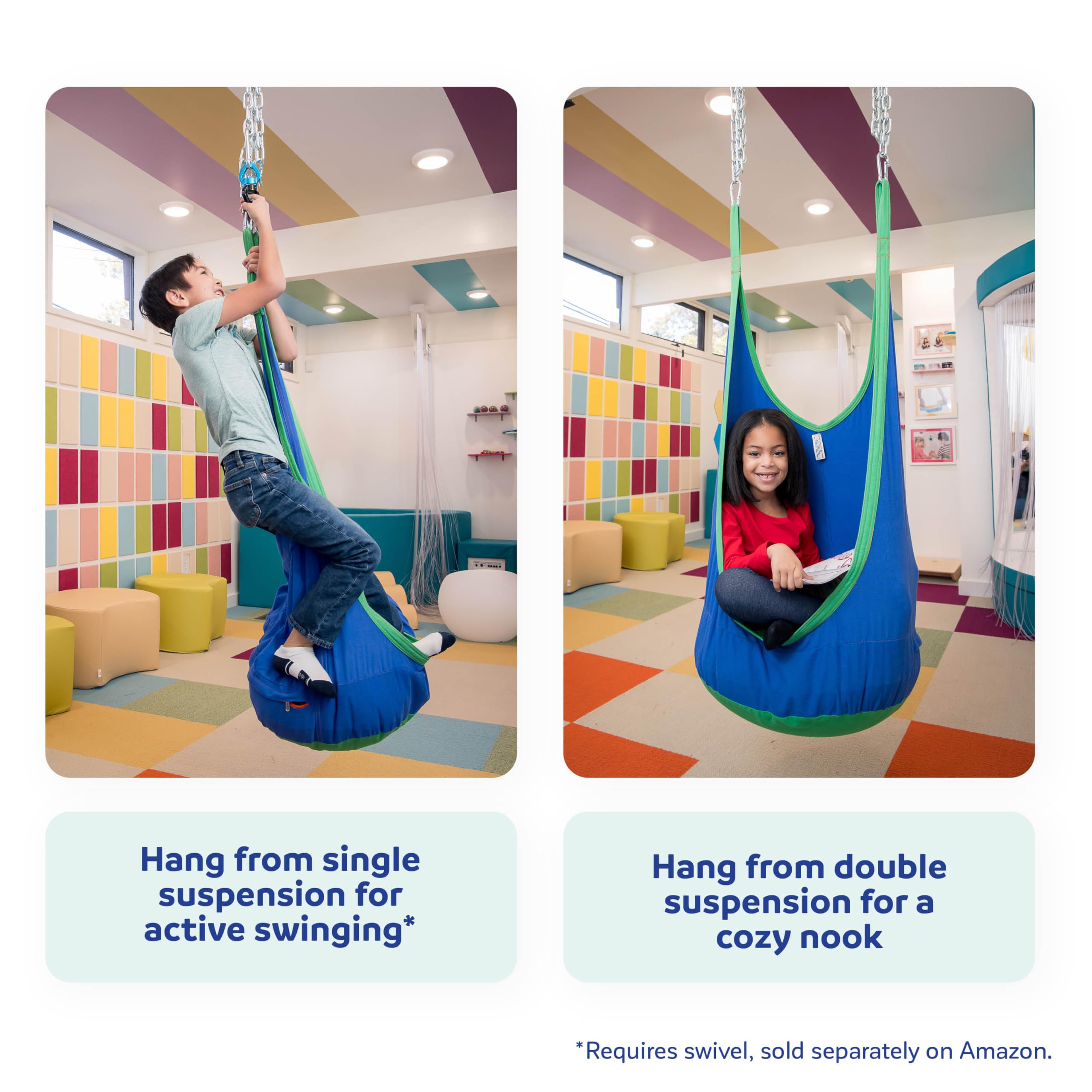 Fun and Function - Cocoon Climbing Swing - Special Needs Hanging Cocoon Swing for Kids - Sensory for Kids with Special Needs - for Children Ages 3-10 - Image 4
