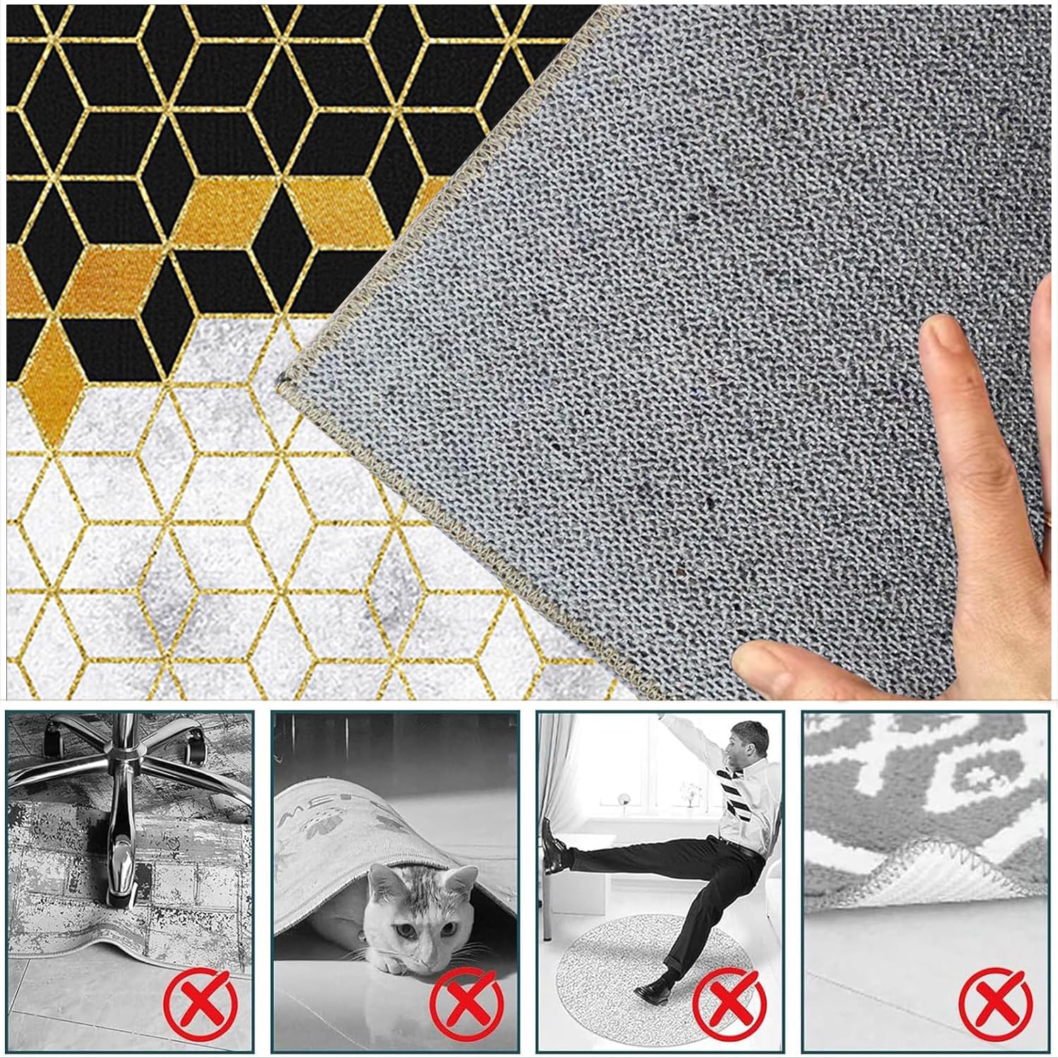 Tapis de Sol pour Fauteuil, Tapis Protection Sol Chaise Bureau, Tapis Chaise de Bureau Gaming, Tapis de Sol Bureau Tissu, Tapis de Protection en Bois/carrelage pour Bureau et Maison 200 x 230 cm