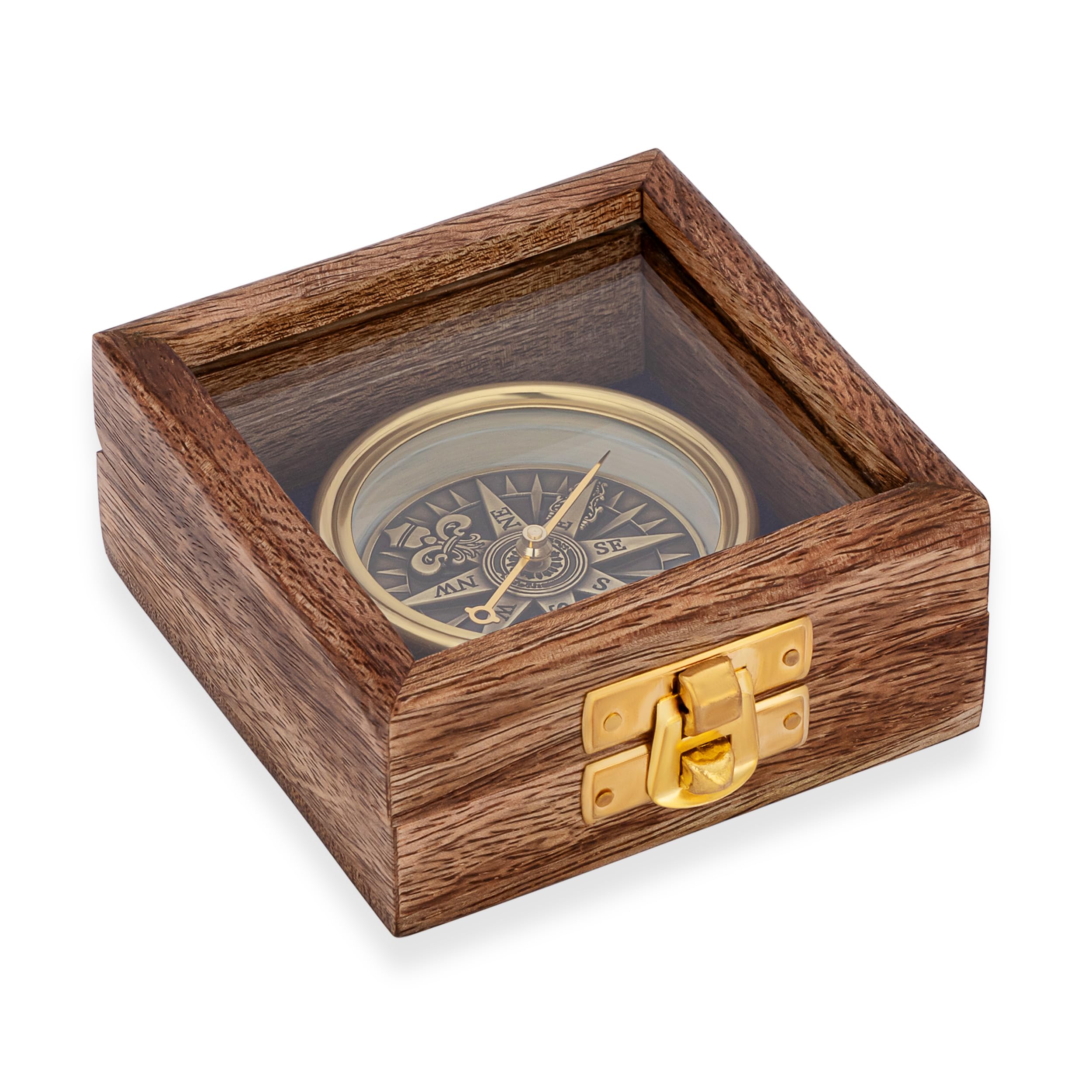 NKlaus Bussola 6cm Rosa dei venti 3D ottone indicatore direzione marittima