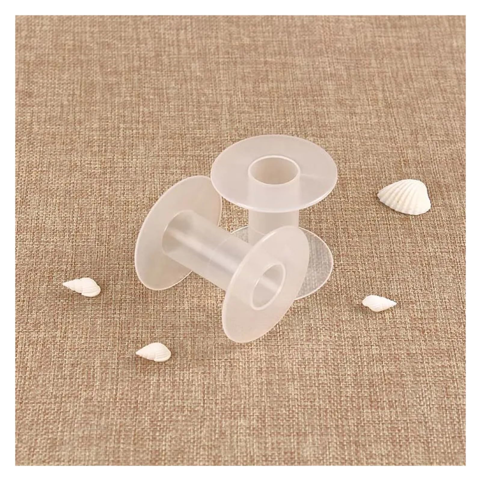 Bobina de papel vacía 10-100Pc 58mm plástico blanco transparente carrete de hilo vacío bobinas en blanco bobinadora coser herramienta de almacenamiento de punto de(5.5X7X18,20Pcs)