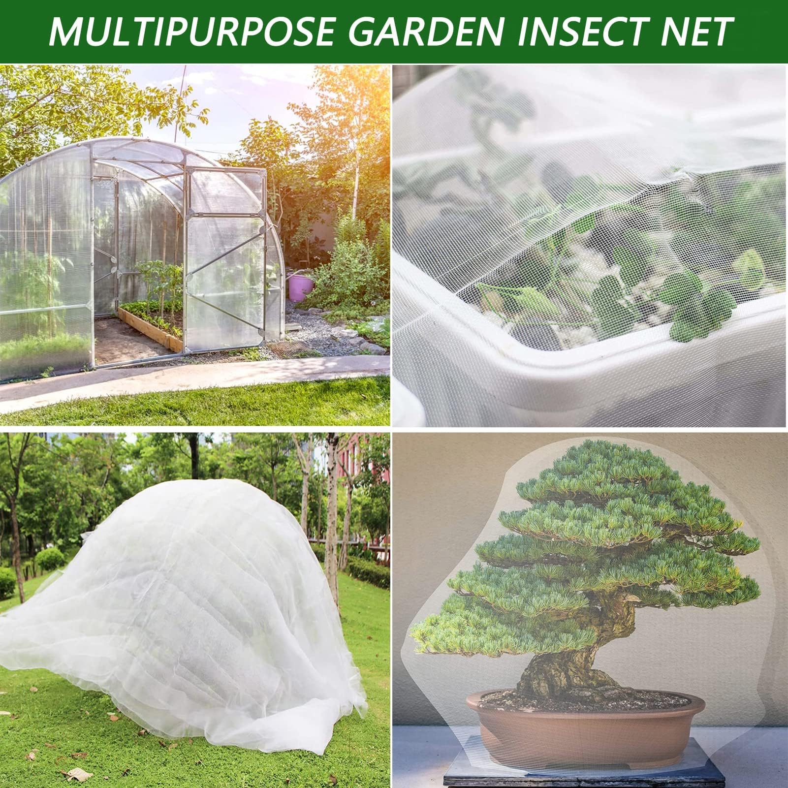 GAOXIAO Red Malla para Cubrir Árboles Frutales, Red Anti Insectos, Malla Antiinsectos, Red Anti-Insectos Malla Fina para Proteger Verduras Plantas Flores Frutas de Jardín 80 Mesh 4x10m