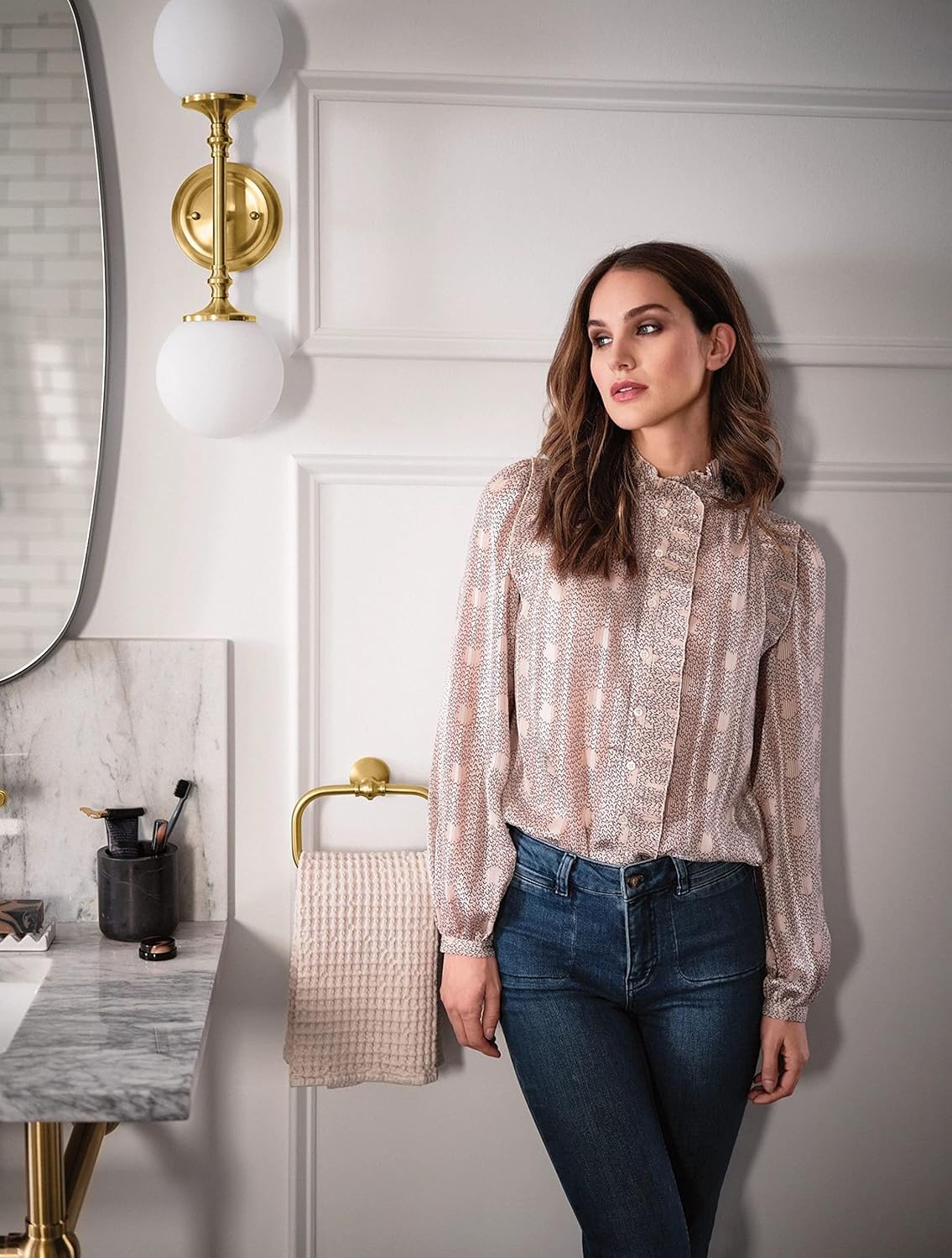 Brushed Gold Stainless Steel Wall Mounted Towel Ring