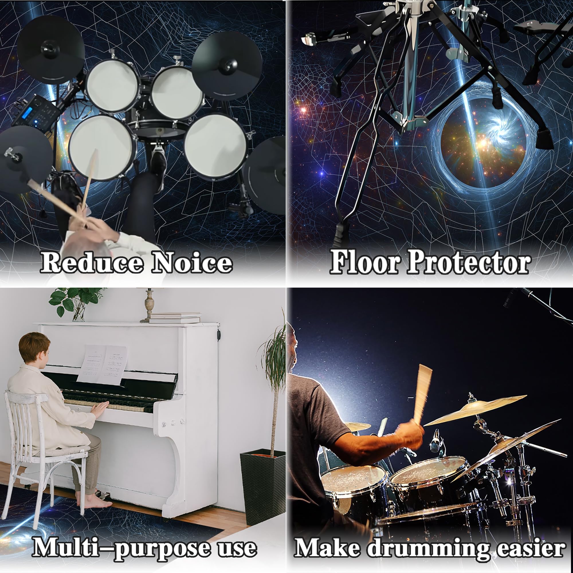 Schlagzeugteppich Schalldicht Drum Teppich Trommelteppich rutschfest