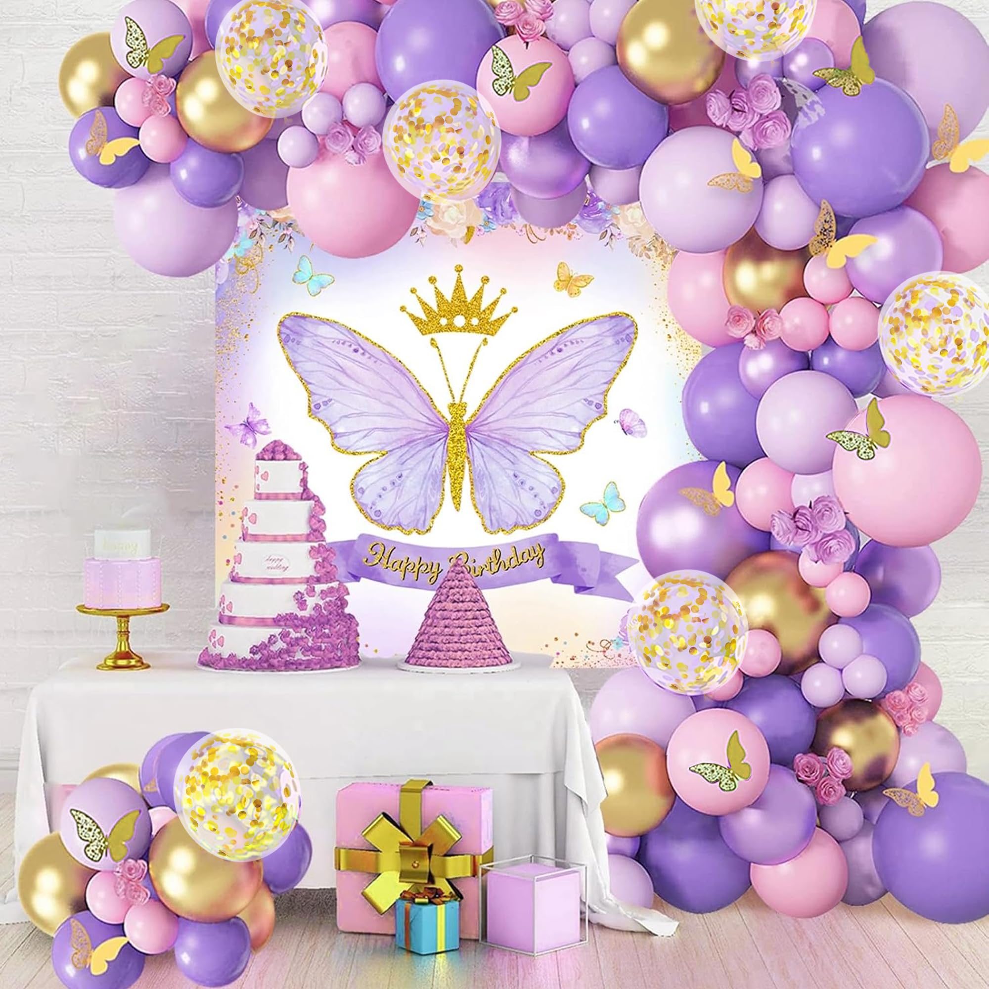 Special You 70Pcs Butterfly Theme Birthday Party Decorations, Butterfly Poster, Pastel Balloons for Decoration, Birthday Decoration Kit for Girls, Balloons for Decor items-image-47