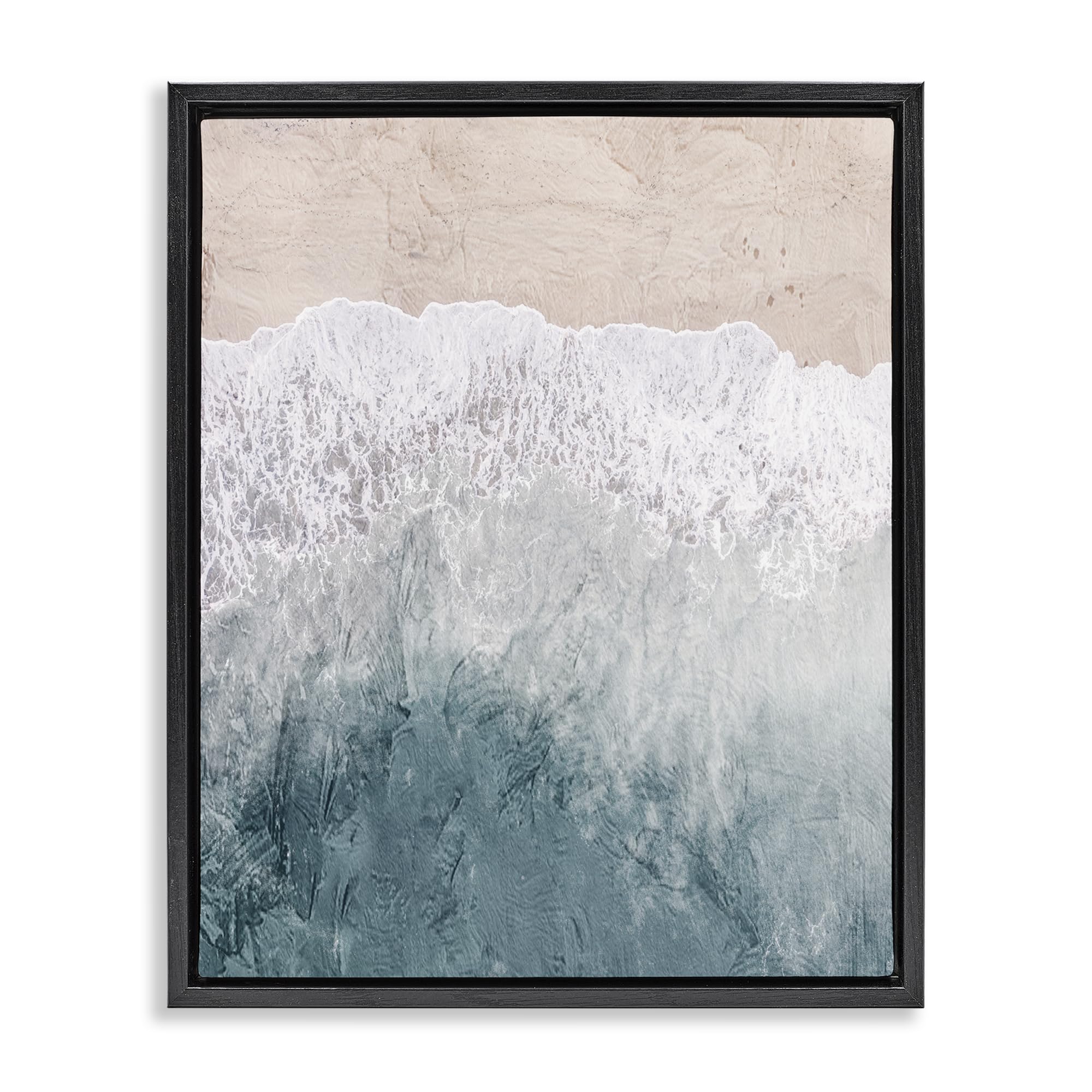Stupell Industries Jet Black (Matte) 'Beach Top Shore'| Floating Frame Canvas Art
