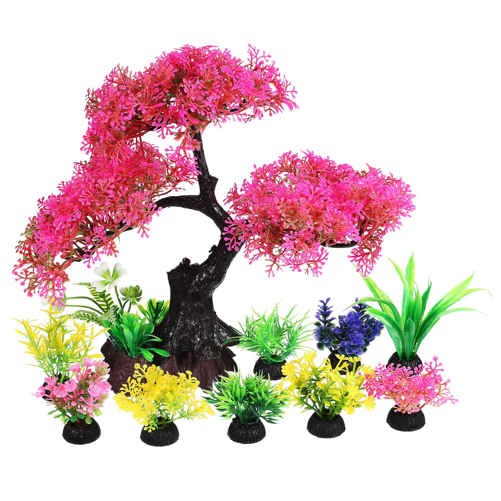 Toyvian 30 Pièces Aquatique en Plastique Pin Décorations D'Aquarium Betta Décor D'Aquarium Fausses Plantes pour Aquarium Plantes Décor