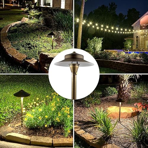 Miniatura 6 de Luces LED para camino, 120 luces de paisaje, latón macizo, iluminación de bajo voltaje, bombilla LED MR16 de 4 W, luz blanca cálida, luces de jardín