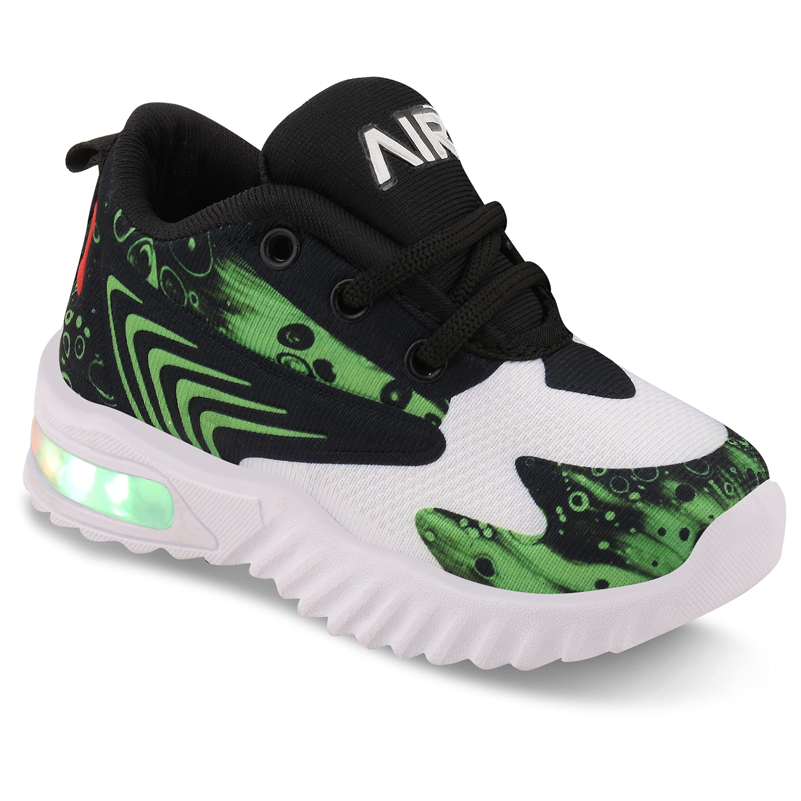 Redburg Led Light Shoes for Kids, for Sports and Casual Wear (Black-Green, 18_Months) (B0C23ZGWMK) Amazon Price History, Amazon Price Tracker