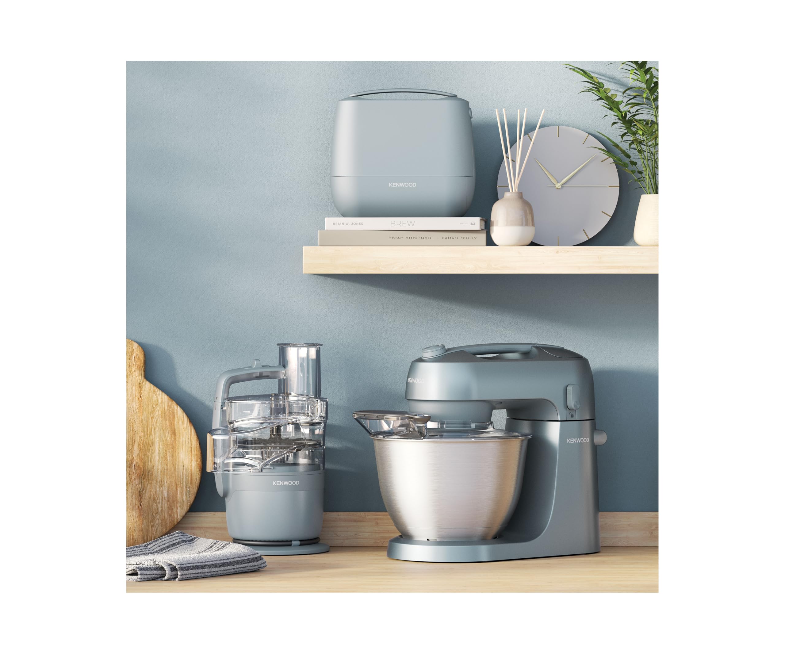 Kenwood MultiPro Compact – Robot da Cucina Multifunzione con Express Serve, Lama in Acciaio Inox, Dischi Affetta e Grattugia, Funzione Pulse, Blu Tempesta (FDP23.130GY)
