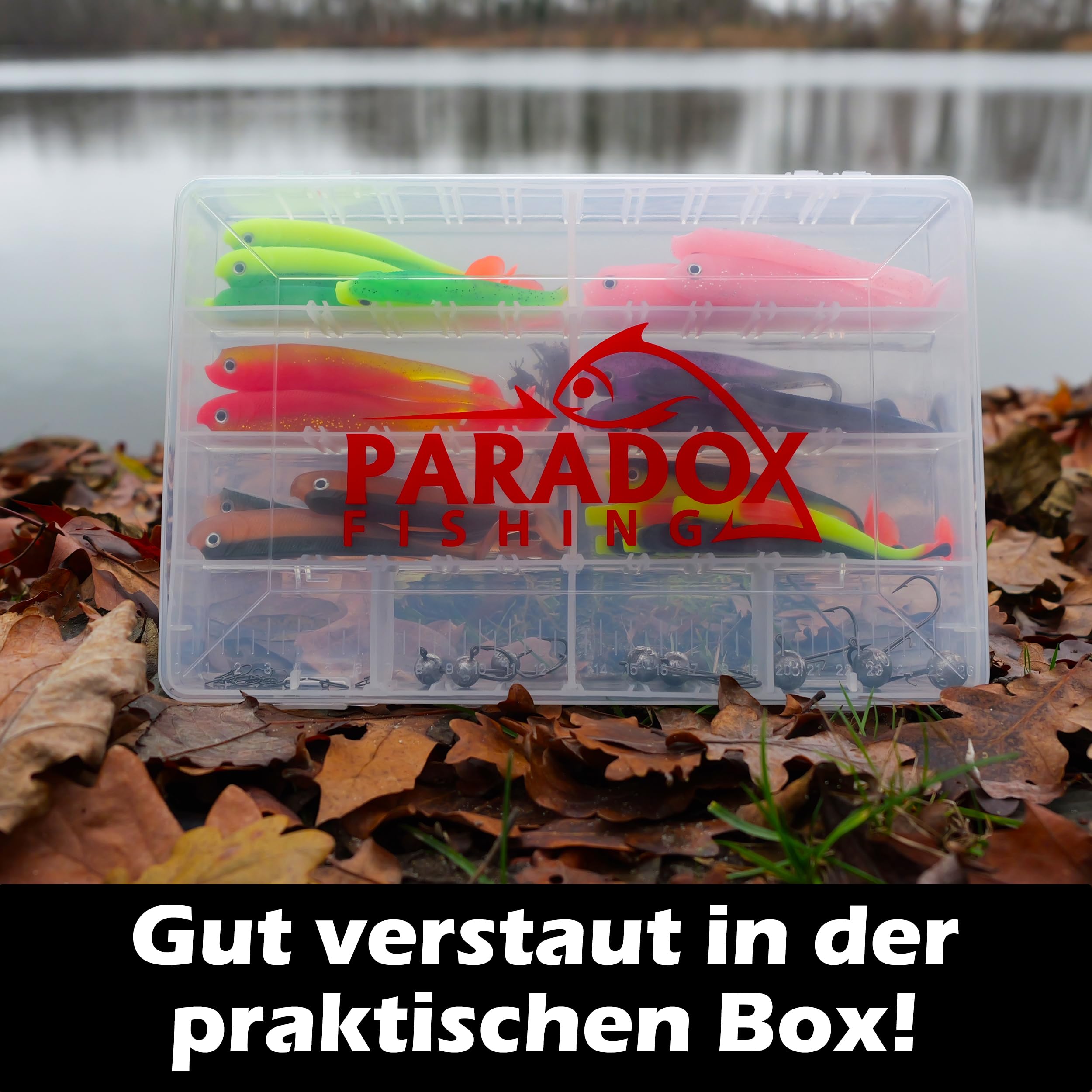Paradox Fishing Lot de 5 leurres en caoutchouc Zander - 13 cm - Pour sandre