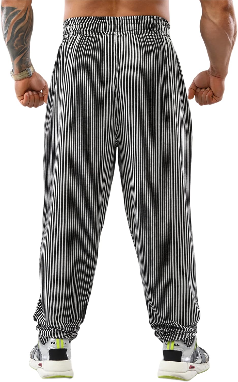 Men's Baggy Sweatpants, Loose Fit Gym Workout Pants with Pockets