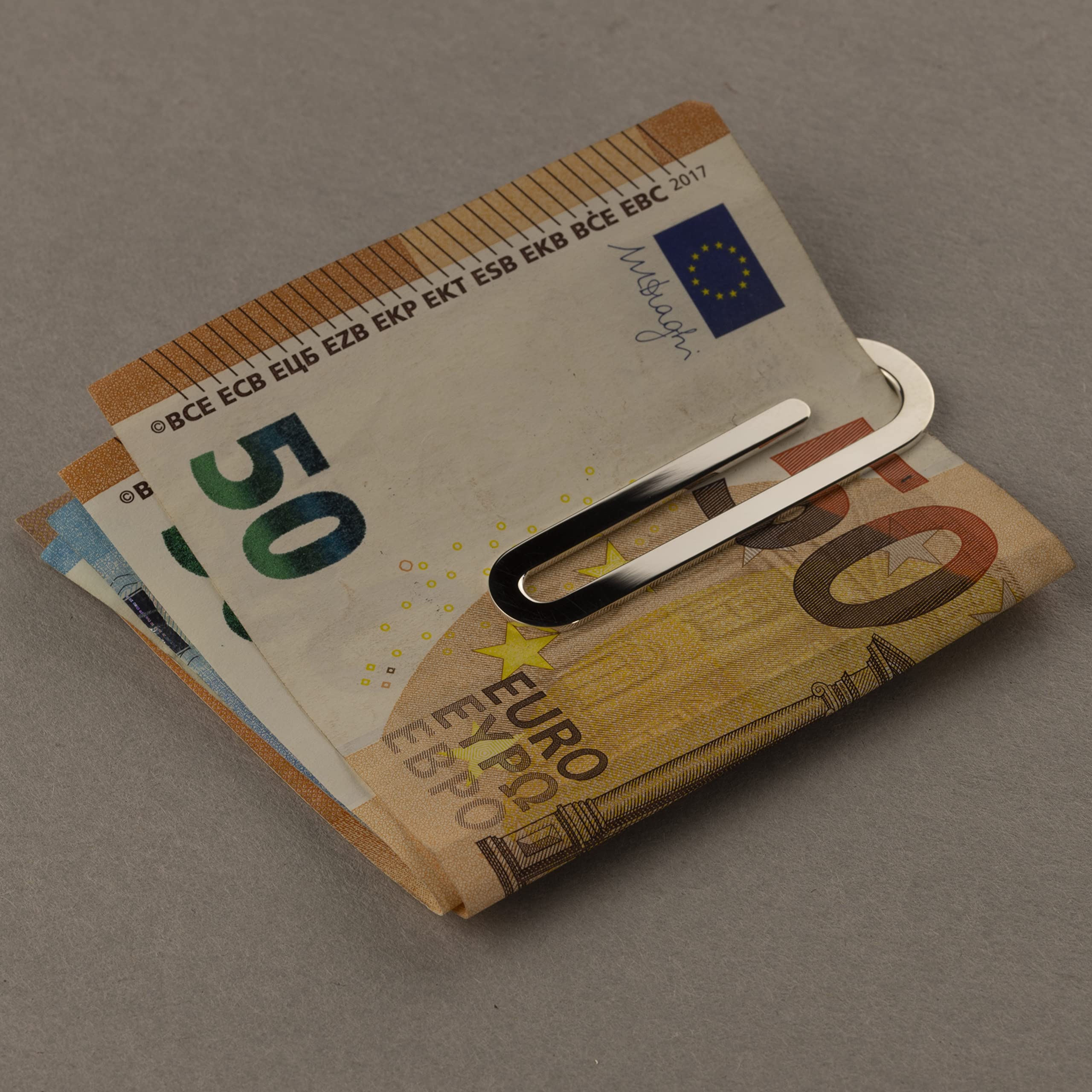 Fermasoldi Graffetta in Argento Sterling 925 Piatta Lunga. Clip Fermasoldi Graffetta Grande.