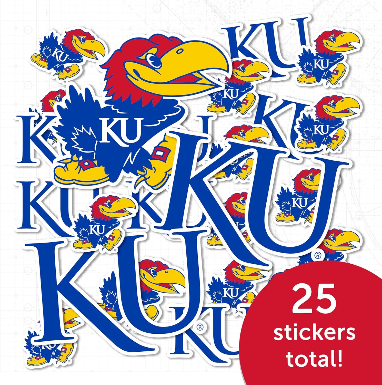 Desert Cactus The University of Kansas Sticker Jayhawks KU Sticker Vinyl Decals Laptop Water Bottle Car Scrapbook Sheet T1 (Type 1-1) - Image 5