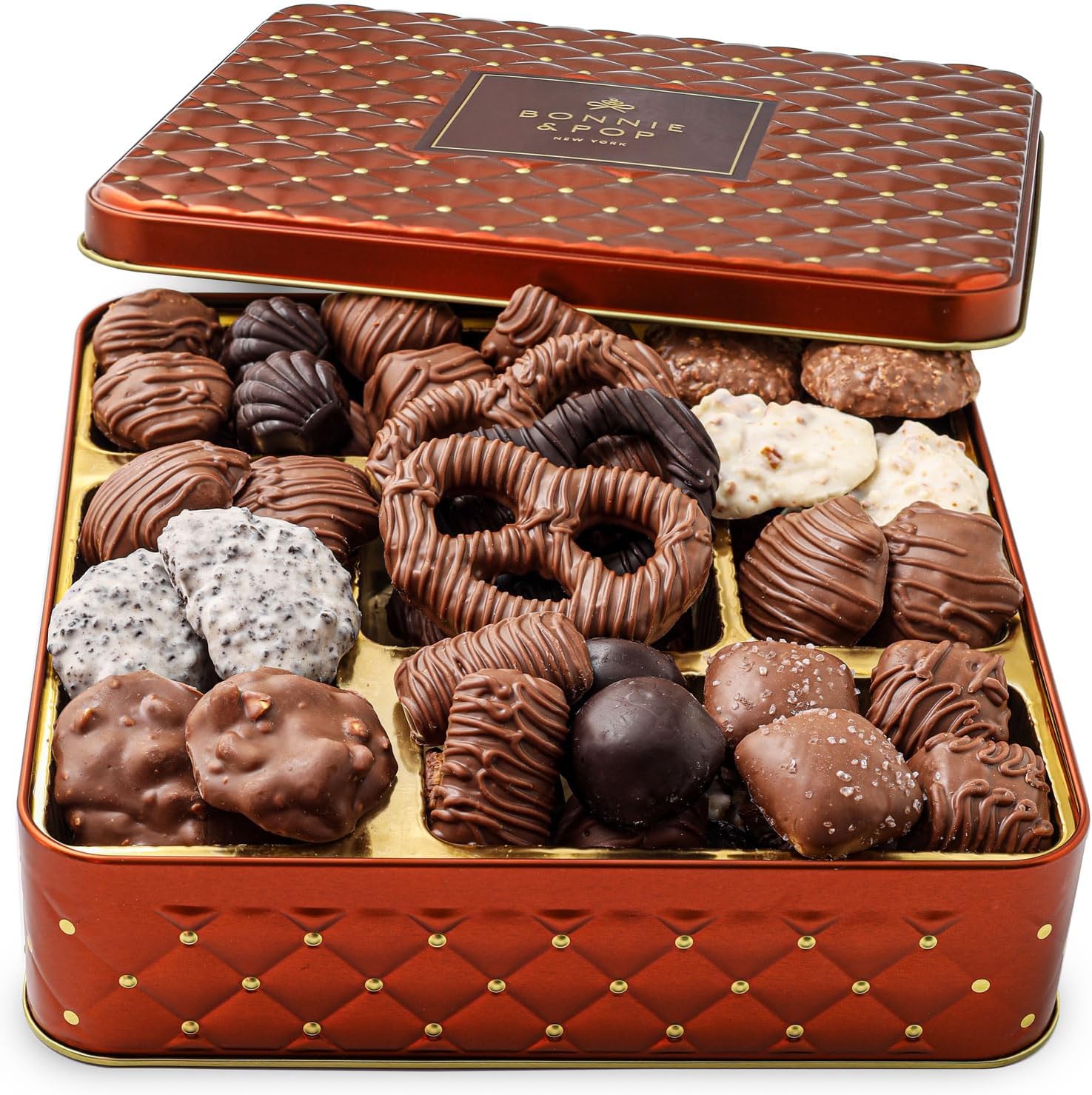 Chocolate Gift Basket, Candy Food Gifts Arrangement Platter, Gourmet Snack Box, Mothers Day Present Idea, Corporate, Employee Appreciation, Him & Her, Men Women Sympathy Family Parties & Get Well- Bonnie & Pop