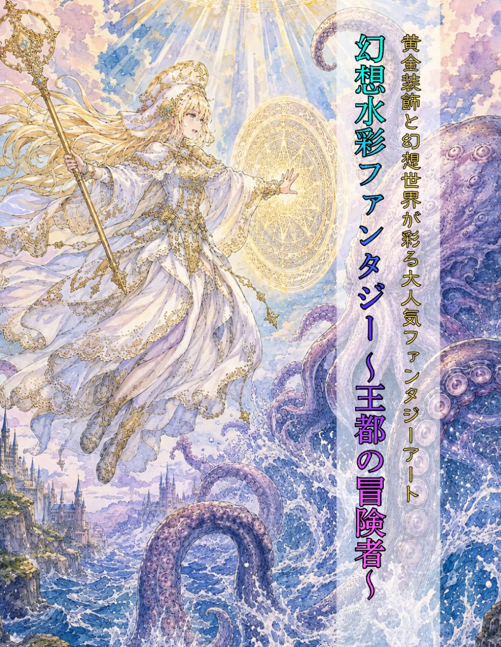幻想水彩ファンタジー 〜王都の冒険者〜: 黄金装飾と幻想世界が彩る大人気ファンタジーアート