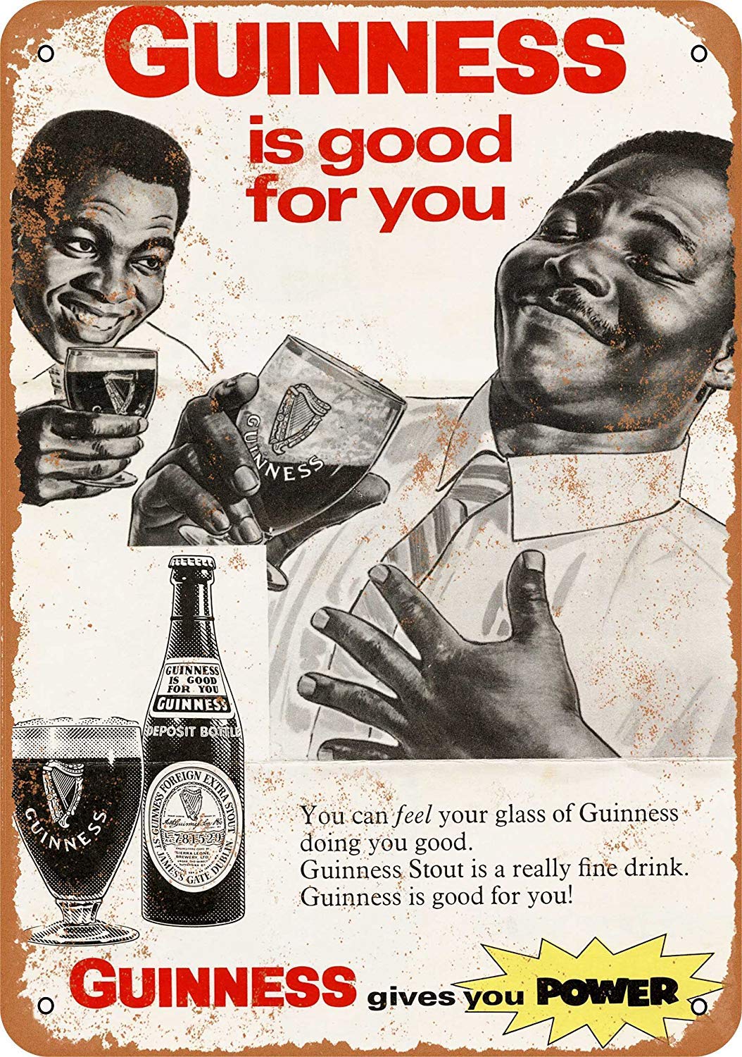1968 Guinness Stout Beer Vintage Look Metal Signs Home Decor Garage Wall Art 8 x 12 Aluminum Tin Sign Gift