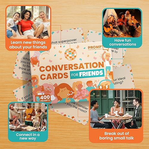 Miniatura 2 de 400 tarjetas de conversación para amigos – Divertido juego para conocerte con preguntas abiertas para provocar risas, historias y amistades más