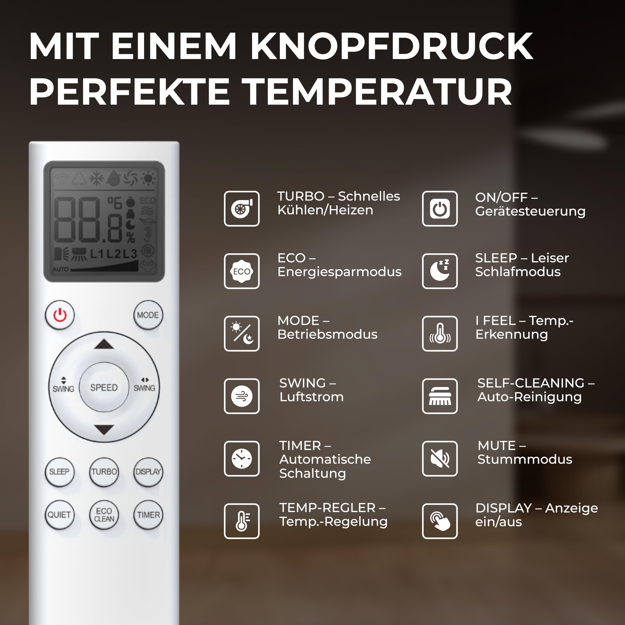 Kältebringer Split Klimaanlage 12000 BTU 3,7 kW R290 Kältemittel Heizfunktion WiFi App bis 60m² A+++