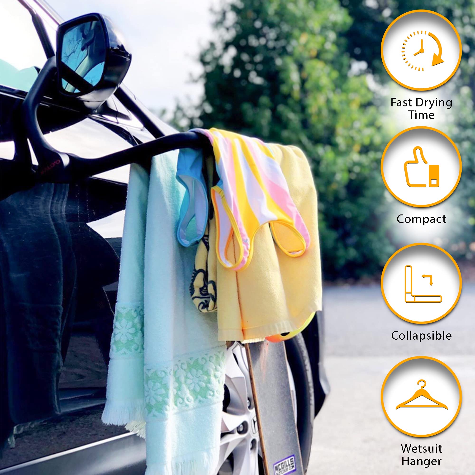 Malo'o Portable DryRack – Dry Wetsuits, Camping, Fishing & Scuba Gear - Heavy Duty Hanger-Two Drying Bars- Weatherproof & collapsable- Polypropylene