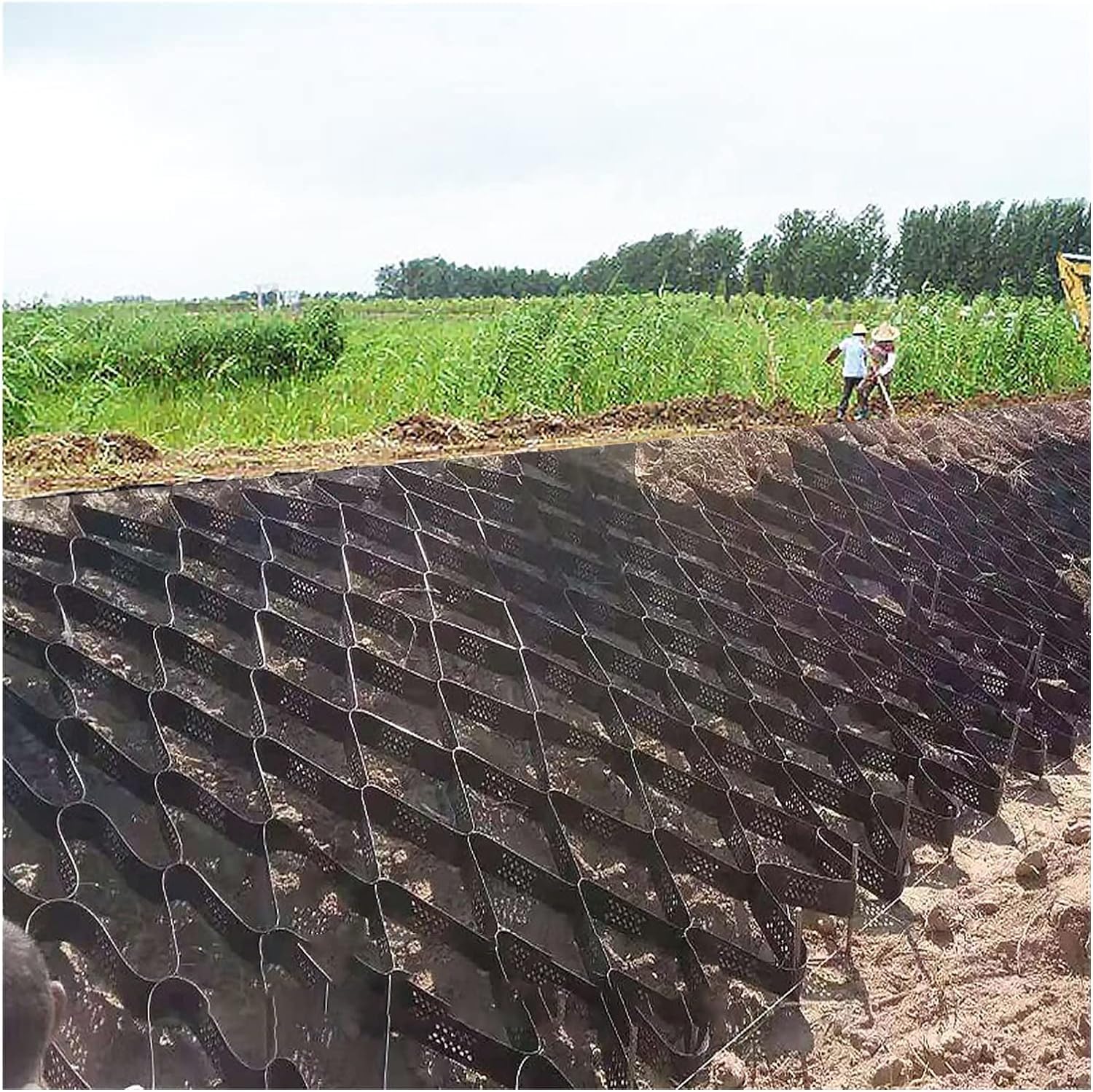WaiDXn GYJ 5 cm/2 inch Tall Geo Grid Stabilization Grid, Flexible Folding Honeycomb Gravel Ground Grid for Slope Retaining Walls, Driveway Garden Subgrade Work HY(4m x 6m (13ft x 19.5ft))