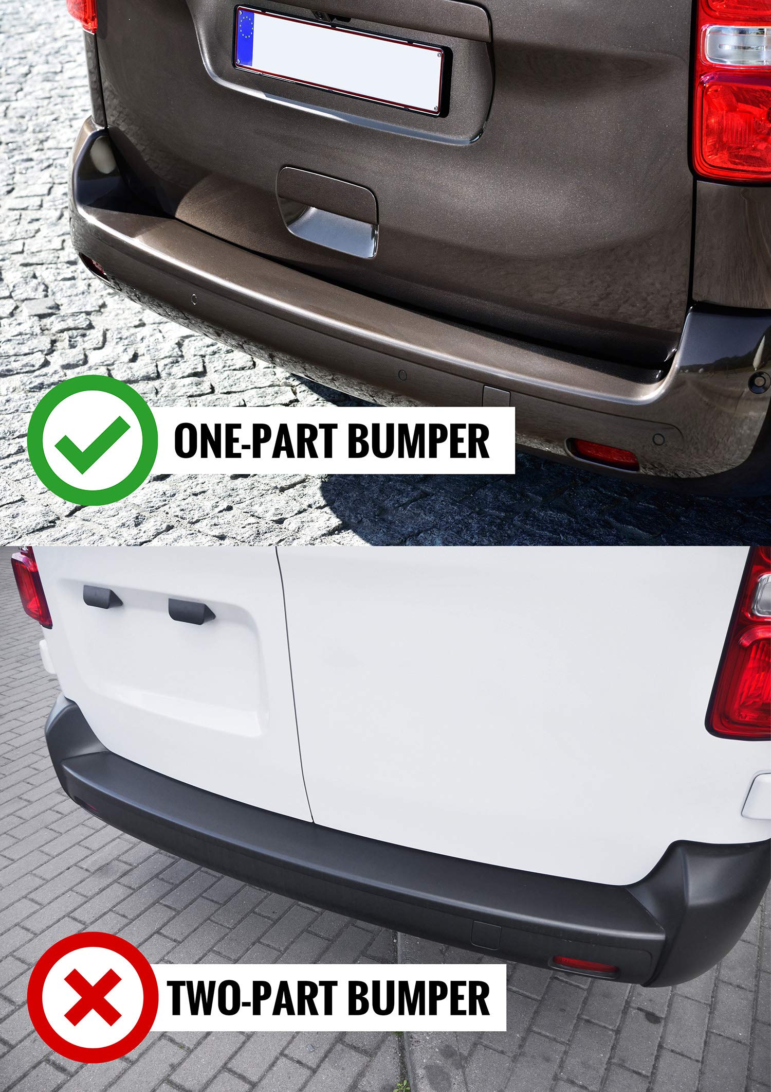CHROMEMASTER | Protezione paraurti Posteriore | Compatibile con Toyota Corolla sedan 2019- ; Polyurethane, nero opaco; Protezione paraurti protegge la vernice del paraurti dai graffi ed i danni