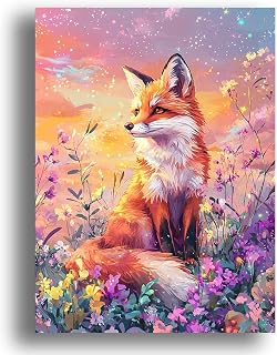 Zariocy Paint by Numbers Kits for Adults - Fox DIY Oil Paintings Canvas Acrylic Paint Set - Animal Paint by Numbers Kit for Beginners and Ideal for Home Decor 16x20 inch