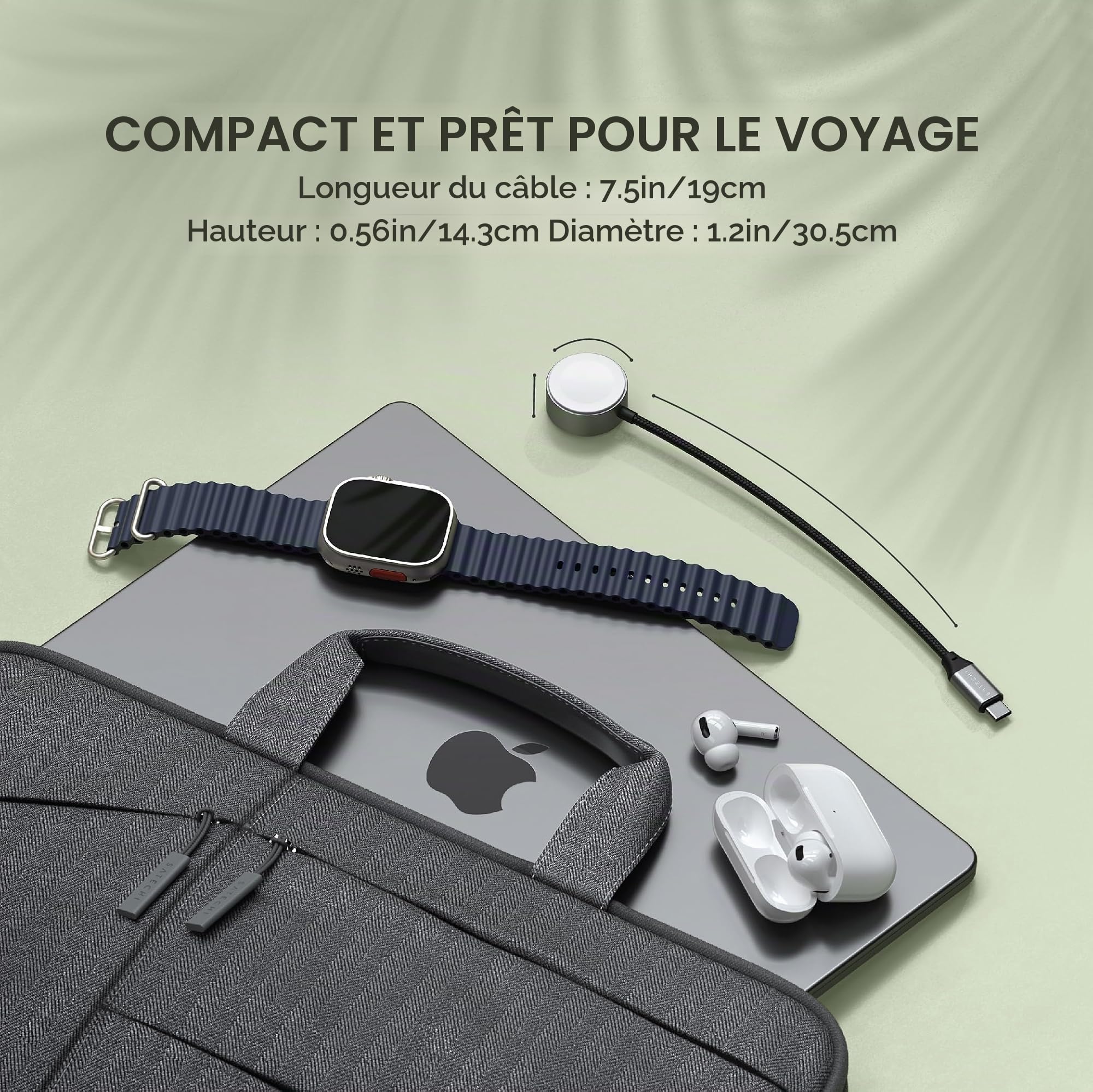 SATECHI Câble de Charge Magnétique pour Apple Watch, Charge Rapide 5W