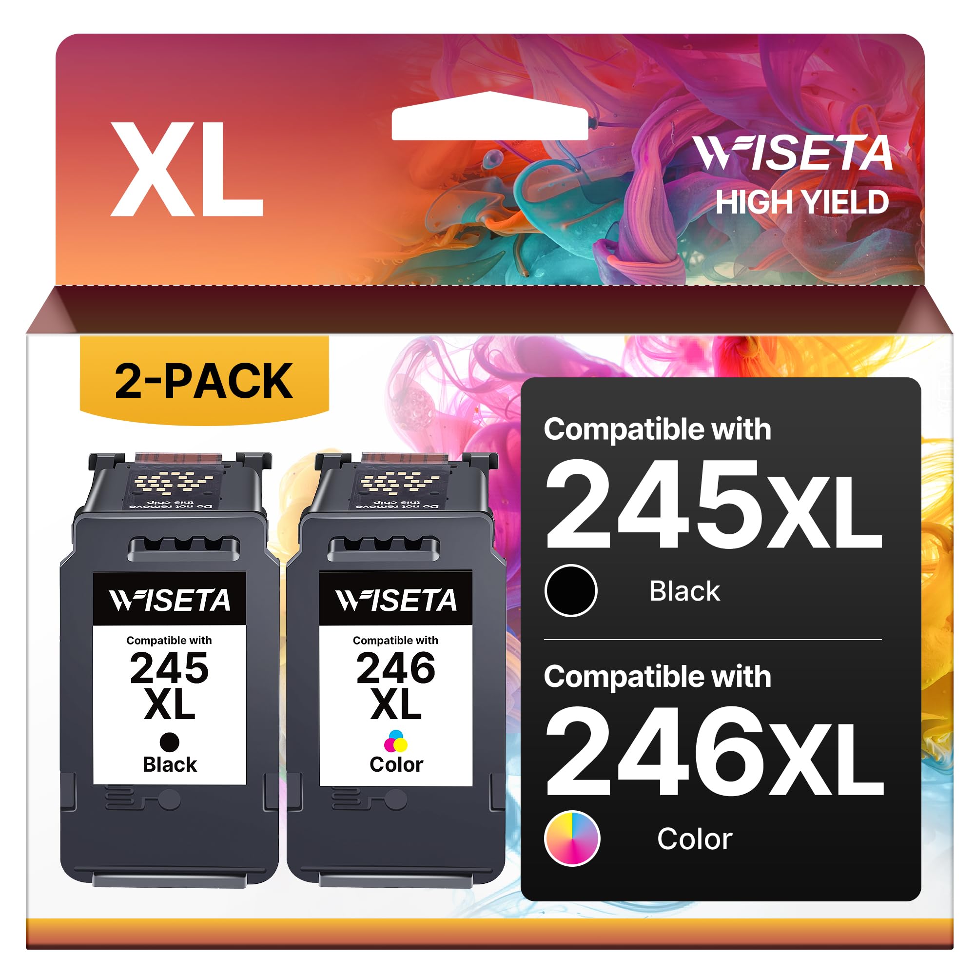 245 246XL Ink Cartridge Replacement for Canon Printer Ink 245 246 PG245 CL246, for Canon TS3420 Ink Cartridges, for Pixma TR4520 MG2522 MG2520 MX490 MX492 TS202 TS302 TS3320 Printer Ink (Black, Color)