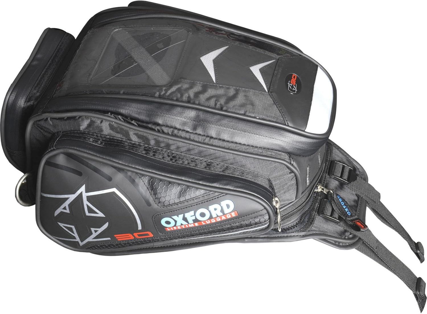 Oxford OL166 X30 Black Strap-On Motorcycle Tank Bag