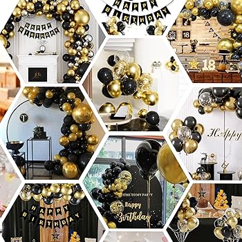 バルーン 金 黒 20個 ゴールド ブラック風船 豪華セット 誕生日 飾り付け Amazon | 風船 誕生日 飾り付け 黒金 100個風船セットHAPPY