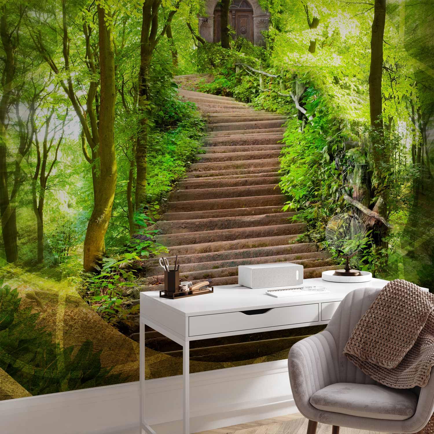 murando Fotomurales autoadhesivo Bosque 343x270 cm Papel Pintado Decoración | Pared Murales Pegatina decorativos adhesivos 3d moderna de Diseño Fotográfico
