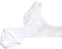 Vista 3 de Aslana Leotardo de encaje sin mangas, leotardo de manga corta y larga para niñas y niños, disfraz de gimnasia de ballet