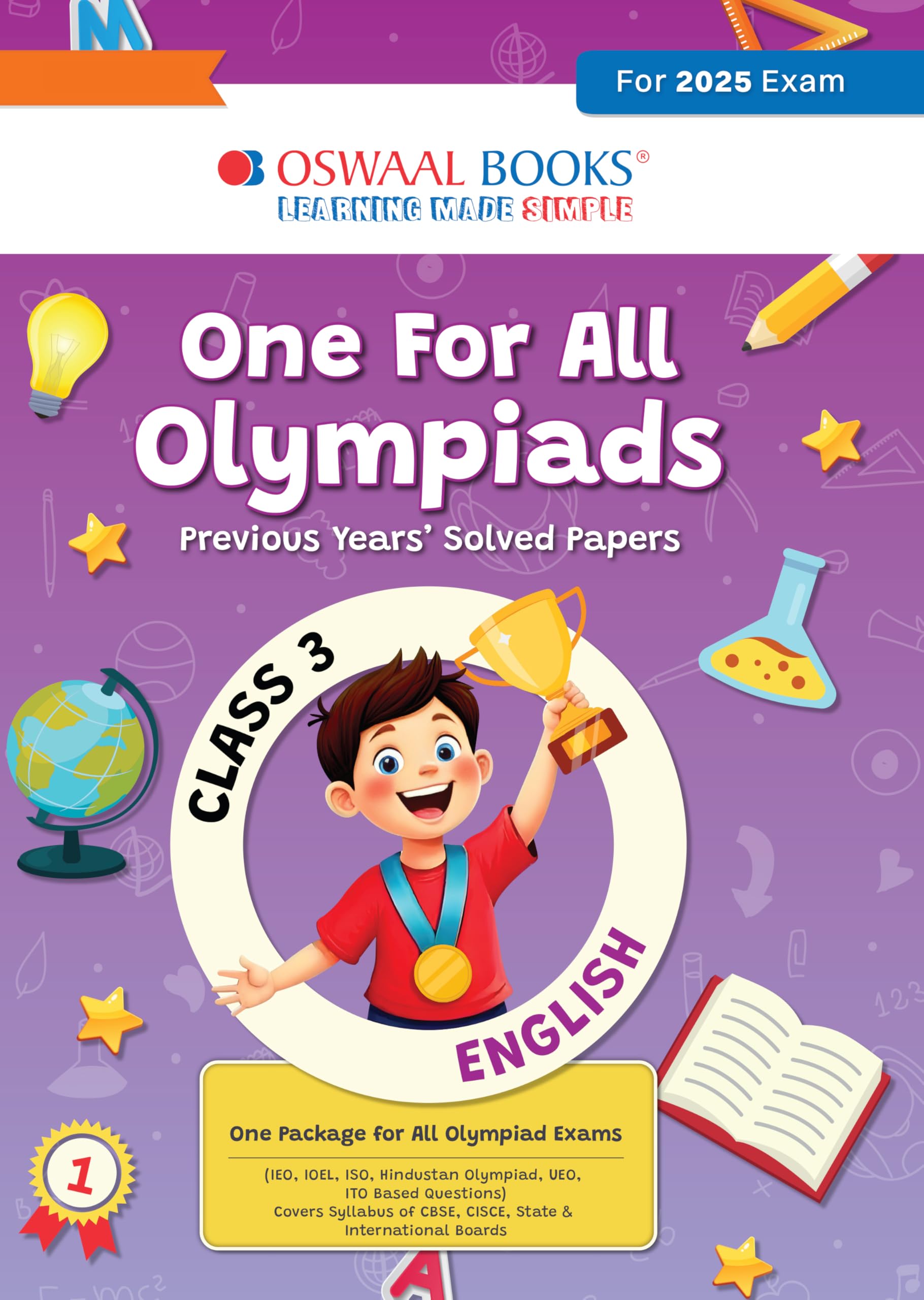 Oswaal One for All Olympiads Chapter-wise Previous Years' Solved Papers, Prep-Guide Class 3 English For 2025 Exam Paperback – 10 January 2025