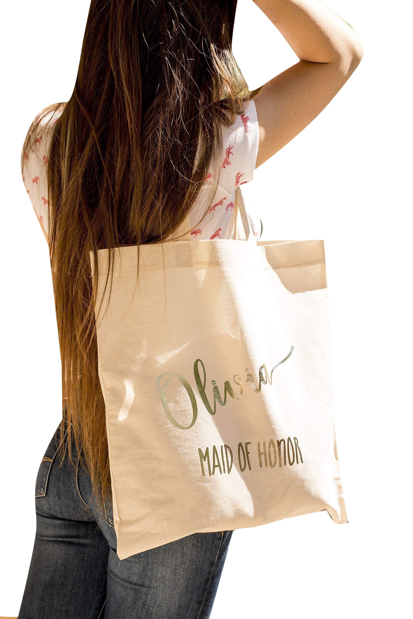 Canvas Bag Bridal Tote Bags Personalized Bridesmaid Tote Bag - Main Image