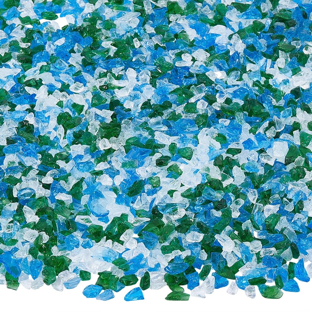 Vidrio triturado para resina y arte en geodas, chips decorativos brillantes 400g