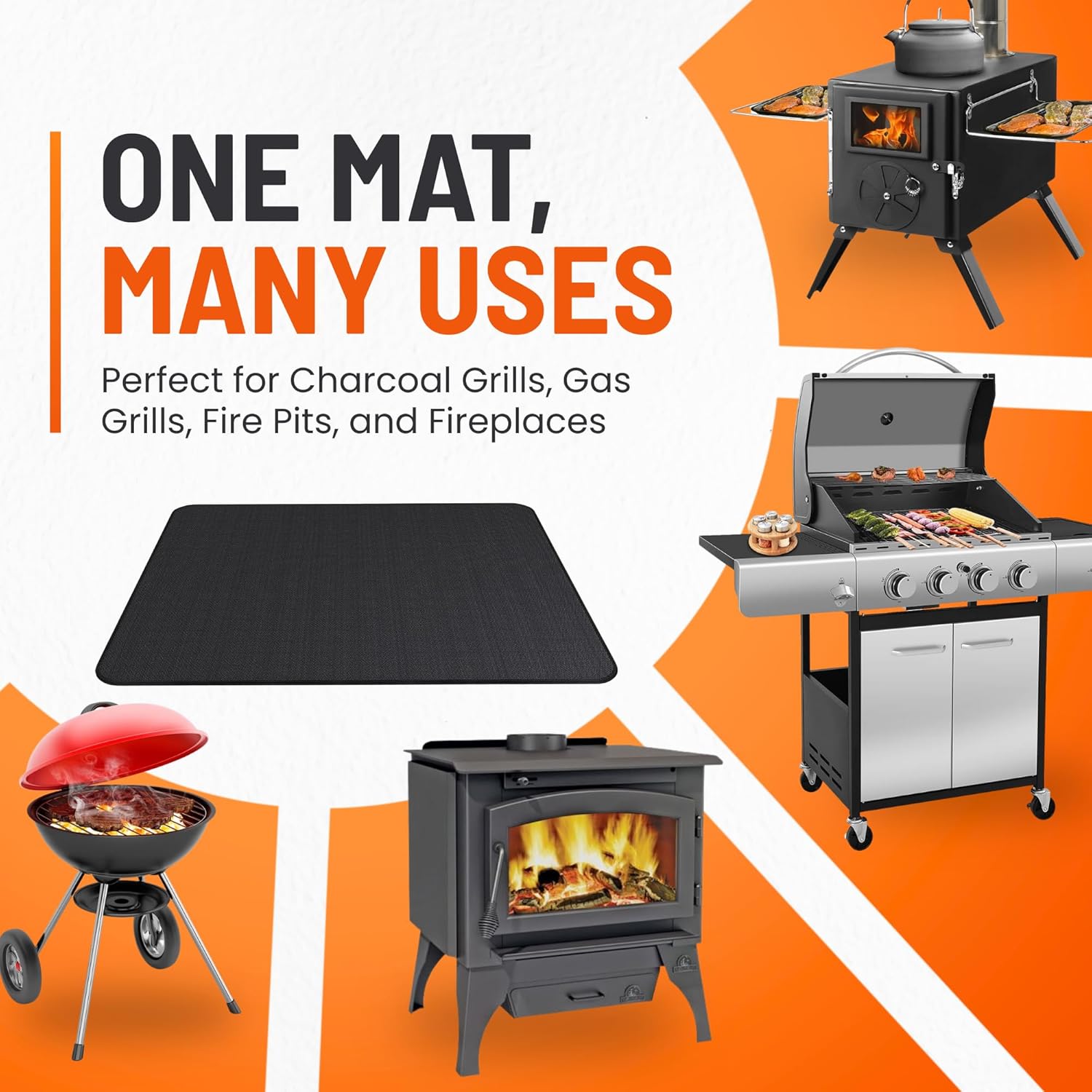 Under Grill Mats for Outdoor Grill (48 x 30 inch) Double-Sided Mat for Under Fire Pit Mat the Perfect Grill Matt for Outdoor Grill Deck Protector and BBQ Matt for Under Grill Mat for Deck - Image 6