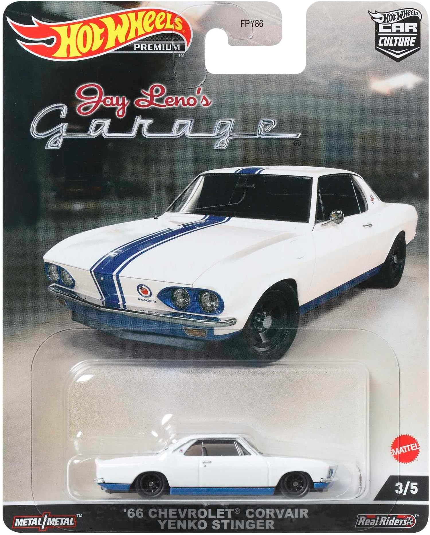 Hot Wheels Car Culture Circuit Legends Vehicles for 3 Kids Years Old & Up, 66 Chevrolet Corvair Yenko Stinger, Premium Collection of Car Culture 1:64 Scale Vehicles