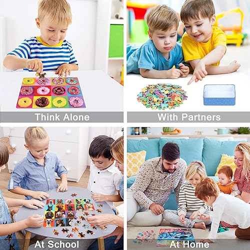 Miniatura 37 de LELEMON Rompecabezas para niños de 4 a 8 años, rompecabezas de 100 piezas para niños, rompecabezas educativos para niños en una caja de metal