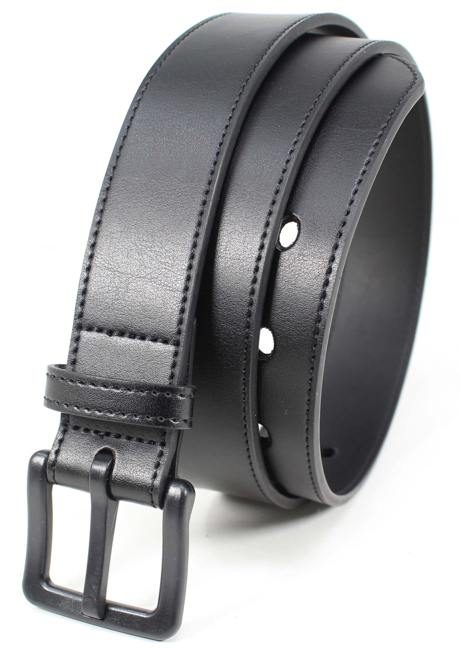 BC Belts Men's Metal Free Full Grain Leather Belt - Hypoallergenic No Nickel and TSA Approved