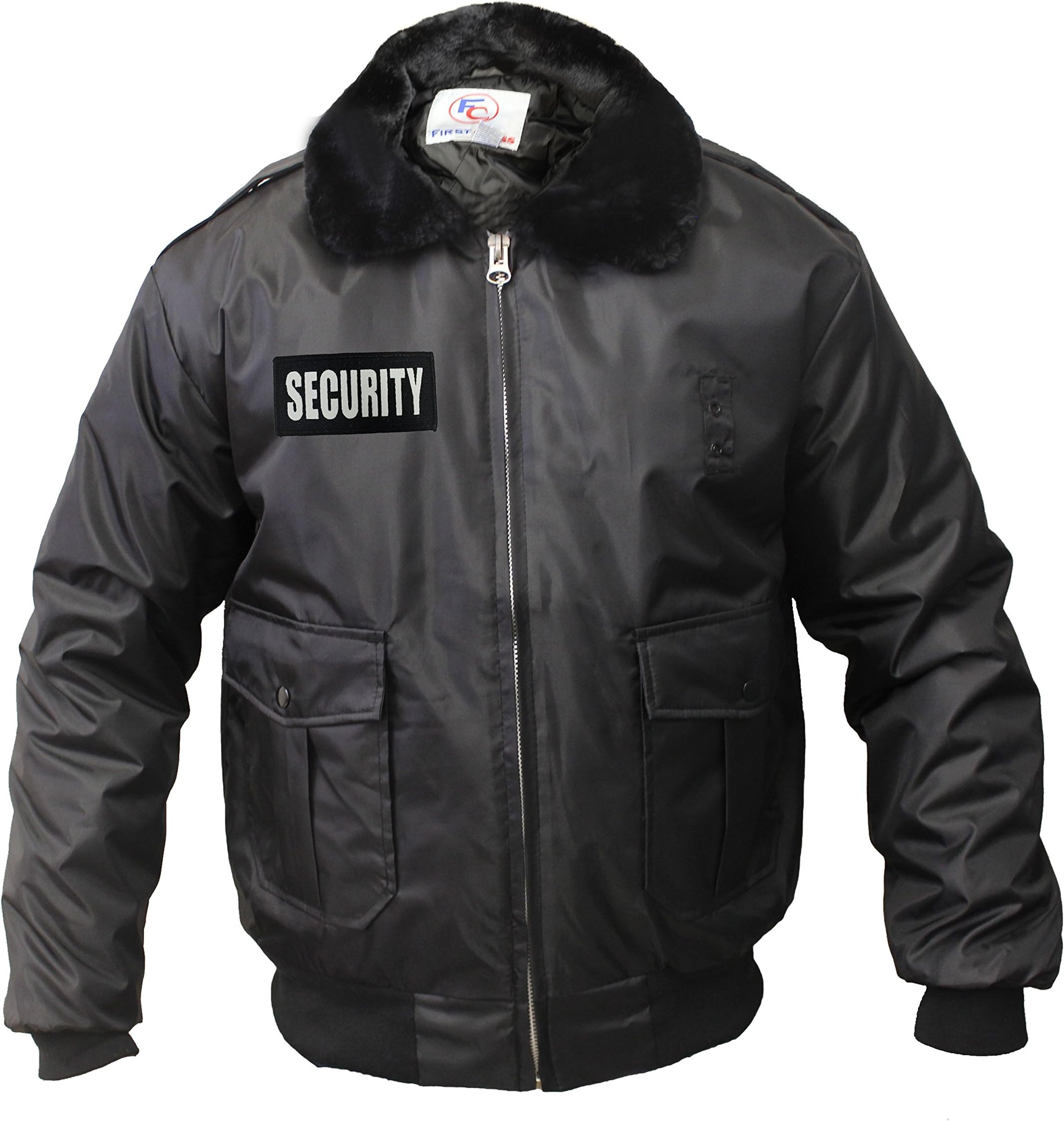 Watch-Guard Bomber Jacket with Reflective Security ID (Black)
