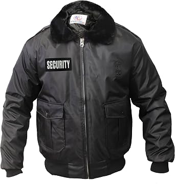 First Class Watch-Guard Bomber Jacket with Reflective Security ID Black