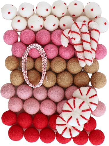 Miniatura 8 de Mini Felt Factory  Felt Ball DIY Christmas Garland Wool 1 inch Poms Ornament Set Red Bright Seasonal Winter Home Mantel Decor  White Craft Project