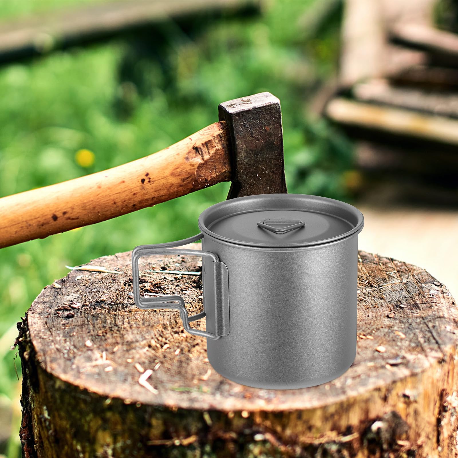 Titanbecher Mit Deckel Isolierter Campingbecher Tragbarer Teebecher Für Outdoor-wanderungen Und Rucksackreisen Faltbarer Wasserbecher Aus Titan Für Camping Und Kochen