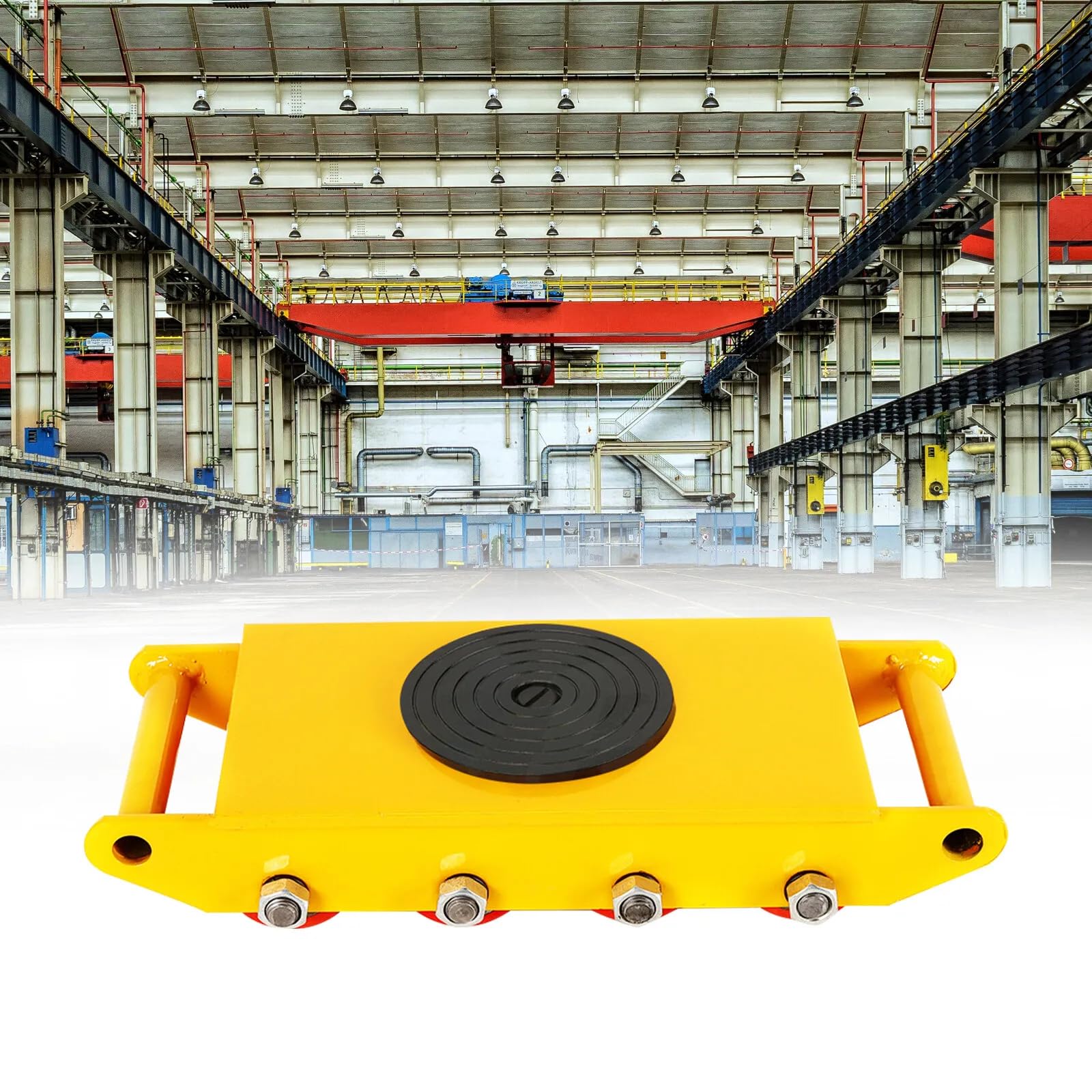 Carrello meccanico a 360° per camion pesanti, trasportatore industriale per stoccaggio, distribuzione e trasporto, ideale per il trasporto di oggetti grandi, pesanti e mobili di uso quotidiano (giallo