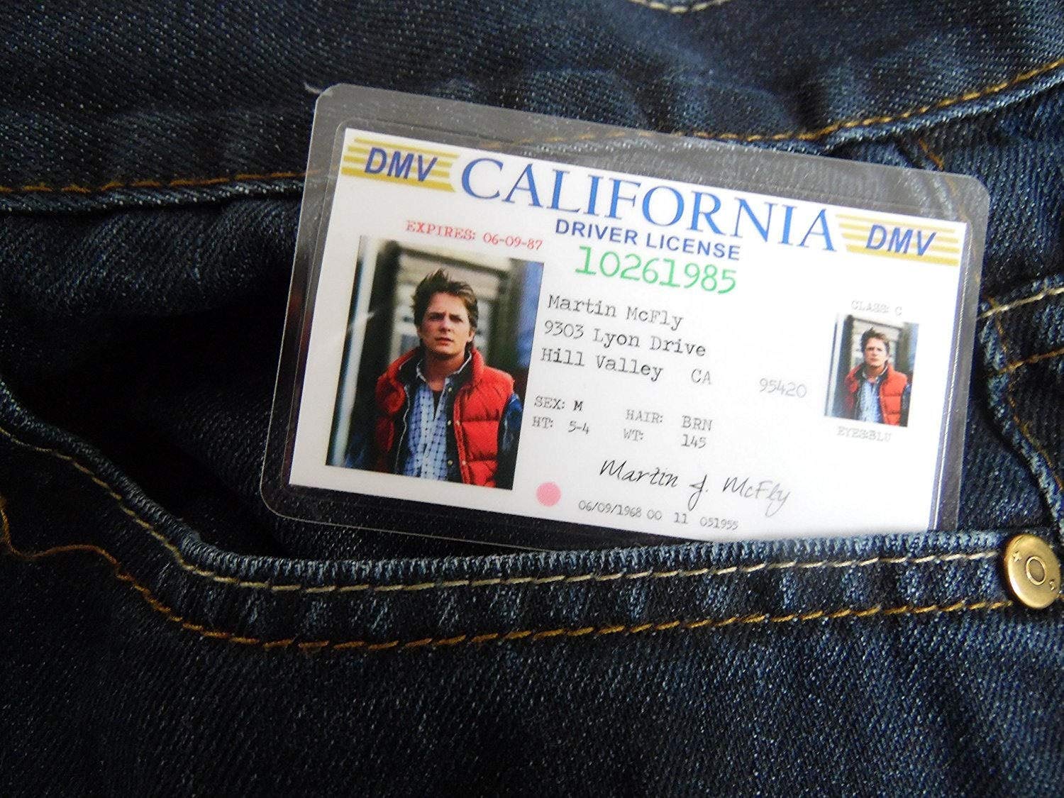 Set of 5 Novelty ID Cards - Marty McFly, Doc Brown, Biff Tannen, Lorraine Baines and George McFly