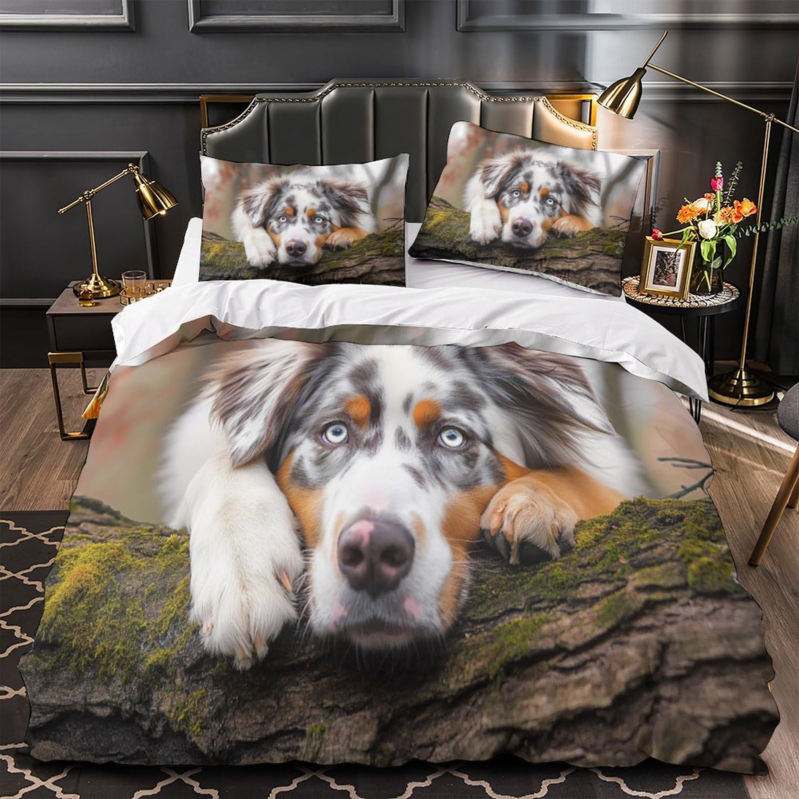 Parure de lit vache mignonne 3D en microfibre king 220x240 cm