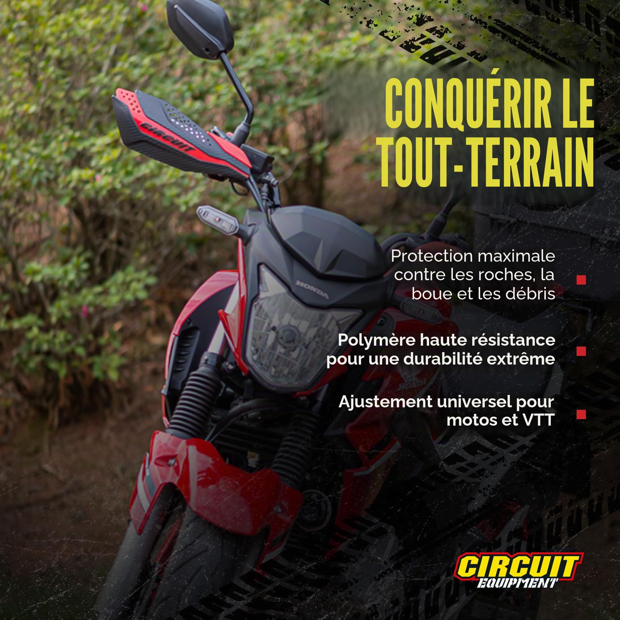 Circuit Equipment PM038-2D1 Protèges Mains Dakar Universal Carbon/Noire