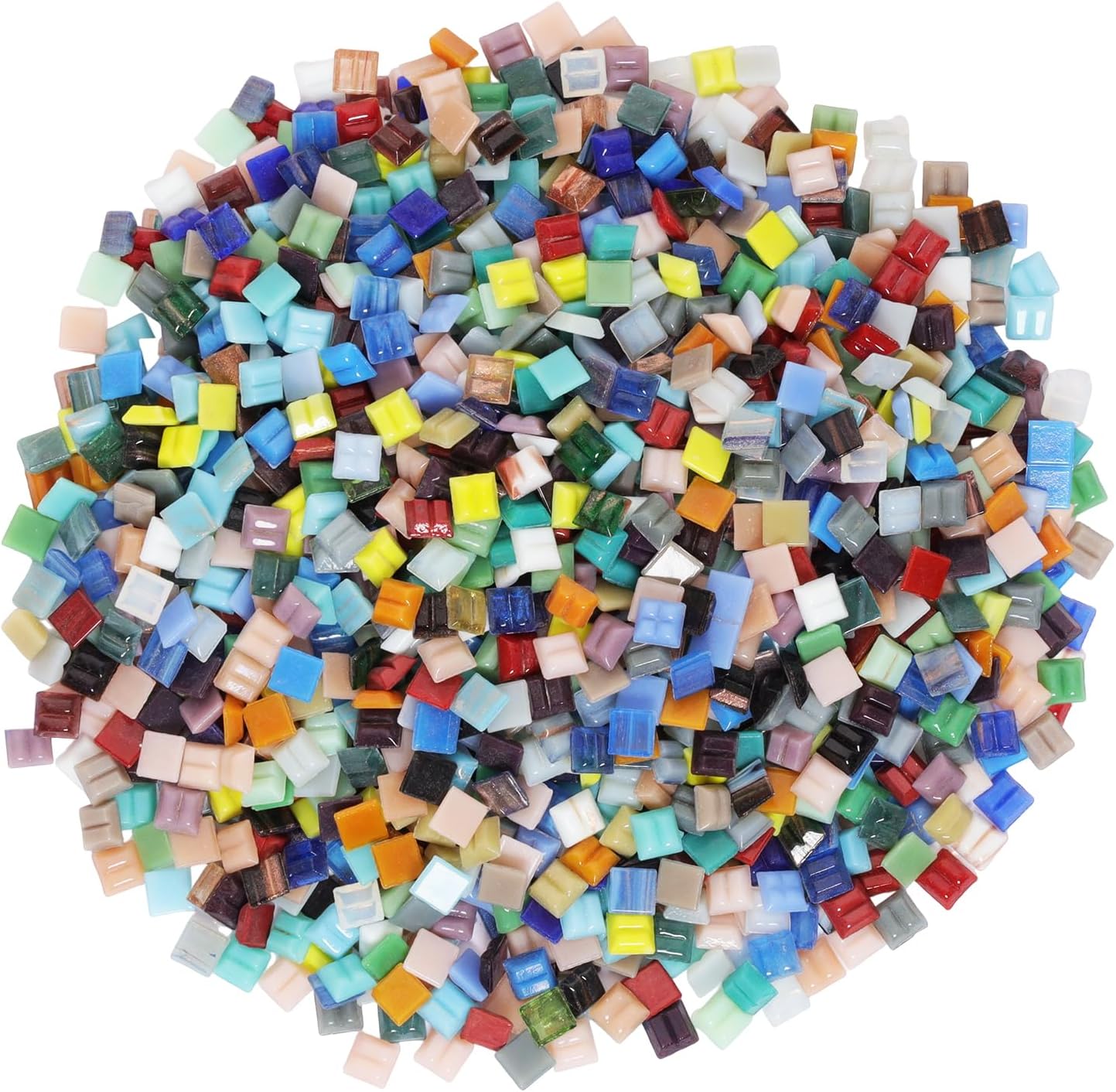 2.2 Pounds Mixed Glass Mosaic Tiles 1480pcs Stained Glass Pieces for Square Bulk Mosaic Supplies for Home Decor Artists Crafts DIY (Art Deco, 1480)